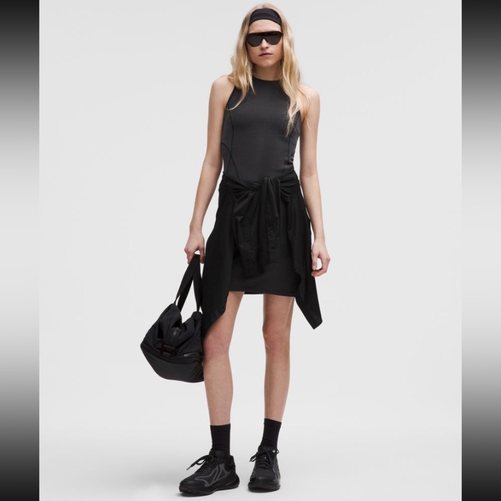 Brand new Lululemon Ribbed Softstreme Slim-Fit Tank Dress- Black